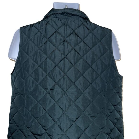 READ NWT Lands End Womens Oversized Vest M 10-12 Green Quilted Repreve Pockets - Picture 7 of 10